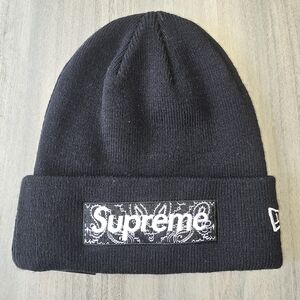 Supreme Black Logo Beanie
